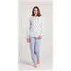 Gary Pigiama donna serafino invernale interlock Gary V50011, NEBBIA