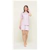 Gary Pigiama calibrato donna mezza manica pantaloncino Gary puro cotone U55075CONF, ROSA