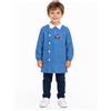 Ambrosino Grembiule asilo bambino con abbottonatura laterale quadretti azzurri Ambrosino ricamo Auto Q503, QUADRETTI AZZURRI