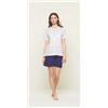 Gary Pigiama calibrato donna mezza manica pantaloncino Gary puro cotone U55075CONF, BLU