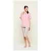 Gary Pigiama calibrato donna mezza manica pinocchietto Gary puro cotone U55101CONF, ROSA POLVERE