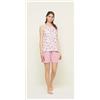 Gary Pigiama calibrato donna canotta pantaloncino Gary puro cotone U55033CONF, ROSA POLVERE