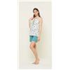 Gary Pigiama calibrato donna canotta pantaloncino Gary puro cotone U55033CONF, VERDE
