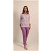 Gary Pigiama calibrato donna Jersey serafino Gary puro cotone 5265CONF, GLICINE SCURO
