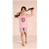 Gary Pigiama mezza manica pantaloncino bambina jersey puro cotone Gary 2146, POLVERE