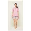 Gary Pigiama mezza manica pantaloncino donna Jersey Gary U55102, ROSA POLVERE