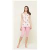 Gary Pigiama spalla larga pinocchietto donna Jersey Gary U55118, ROSA POLVERE