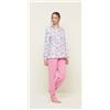 Gary Pigiama calibrato donna Jersey serfaino Gary puro cotone U50056CONF, ROSA CORALLO