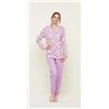 Gary Pigiama calibrato donna Jersey serfaino Gary puro cotone U50056CONF, GLICINE CHIARO