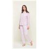 Gary Pigiama calibrato donna Jersey aperto Gary puro cotone U50071CONF, ROSA