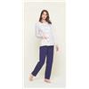 Gary Pigiama calibrato donna Jersey aperto Gary puro cotone U50071CONF, BLU