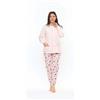 Gary Pigiama donna invernale aperto punto Milano Gary flanellato S50097, ROSA