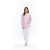 Gary Pigiama donna invernale aperto punto Milano Gary flanellato S50097, VIOLETTA