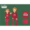 Nottingham Pigiama donna Natale Nottingham caldo cotone interlock PG41050W, ROSSO