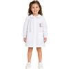 Ambrosino Grembiule asilo bambina con abbottonatura centrale Ambrosino ricamo Alfabeto Q306, BIANCO