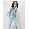 Gisela Tuta/Pigiama donna Gisela girocollo micropile 20102 Looney Tunes, CELESTE