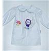 Ambrosino Grembiule asilo bambina con abbottonatura centrale Ambrosino ricamo Sweet R308, BIANCO