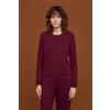 Noidinotte Pigiama serafino donna in caldo cotone a costina Noidinotte Genny FA8427, BORDEAUX