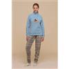 Noidinotte Pigiama donna invernale micropile Noidinotte con collo alto Yuppie FA8436, CARTA DA ZUCCHERO
