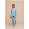 Noidinotte Pigiama serafino donna in caldo cotone Noidinotte Teddy FA8326, CARTA DA ZUCCHERO