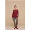 Noidinotte Pigiama serafino donna in caldo cotone Noidinotte Amor FA8337, ROSA