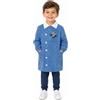 Ambrosino Grembiule asilo bambino con abbottonatura laterale Ambrosino ricamo Calcio R501, QUADRETTI AZZURRI