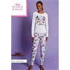 Sabor Pigiama puro cotone donna Mickey and Friends DYD3940, BIANCO