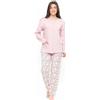 Gary Pigiama donna aperto invernale interlock Gary S50027, ROSA POLVERE