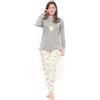 Gary Pigiama donna calibrato invernale collo serafino interlock Gary S50041CONF, GRIGIO