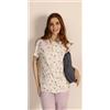 Gary Pigiama donna Jersey aperto Gary mezza manica pantalone lungo 5255, VIOLETTA