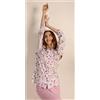 Gary Pigiama donna aperto Jersey Gary puro cotone 5253, ROSA GLICINE