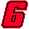 4R Quattroerre.it 13396 Numero Racing 6 Moto GP, Rosso Fluo, 10 x 10 cm