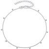 Amberta Cavigliera da Donna in Argento Sterling 925 | Gioielli Estivi da Donna | Cavigliera Perline Cuore a Strati Regolabile: Perline Pendenti