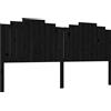 vidaXL Testiera letto nera 206x4x110 cm Legno massello di pino