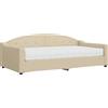 vidaXL Lettino con materasso crema 100x200 cm in tessuto