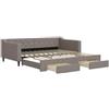 vidaXL Divano letto estraibile con cassetti Taupe 100x200 cm Tessuto