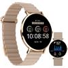 XCOAST Smartwatch XCOAST SIONA 2 Wave Sand da donna - AMOLED, impermeabile, pulsazioni, pressione sanguigna, ossigeno nel sangue, batteria con autonomia di 7 giorni, iOS e Android