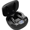 Moodix Auricolari Bluetooth Moodix, senza fili con display LCD - Auricolari con microfono e controllo touch intelligente, per Android e iOS, nero