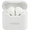 Moodix Auricolari Bluetooth Moodix, senza fili, bianchi - Microfono, Smart-Touch, assistente vocale compatibile, compatibile con Android e iOS