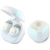 Guess Cuffie Bluetooth Gutwsj144Esh Tws + Docking Station Bianco/Bianco Iridescente 4G Logo Stampato