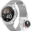 mc star Smartwatch signore con funzione di telefono, 1,32 "diamante fitness watch signore per IOS Android con monitor del sonno, cardiofrequenzimetro, ossigeno nel sangue, ciclo mestruale