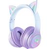 StarTech Cuffie Bluetooth con orecchie da gatto - Cuffie B90 - Bluetooth 5.3 - LED RGB - Microfono HD - 7,5 ore di riproduzione - 800 mAh - Pieghevole - Rosso