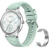 COLMI Smart Watch Colmi L28 (Argento-Verde + Cinturino in acciaio argentato)