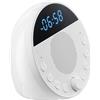 VEVOR Sound Machine, 18 suoni rilassanti per dormire, luce notturna a 7 colori, macchina del rumore bianco 6 in 1 con doppio allarme, APP, timer di spegnimento automatico e funzione di memoria, per neonati, adulti, casa, ufficio e viaggi