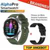 MAVURA AlphaPro™ Smartwatch 1,43" AMOLED Orologio fitness Frequenza cardiaca SpO2 Bluetooth: Verde Pelle finta