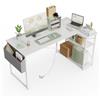OEM Scrivania, design a L, prese di corrente integrate, bianco - 120 x 70 x 75 cm