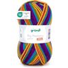 120 Gründl - Big Mamma Print - Lana XXL per lavorare a maglia - Gomitolo grande 400 g / 1040 m - Gradiente di lana in 100% poliacrilico - giallo mais-magenta-rosso fuoco-turchese-verde erba