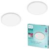 Philips LED Lampada da Soffitto Superslim, 15W, 4000K, 3 impostazioni di luce - dimmerabile senza dimmer, IP44, Bianca, confezione da 2