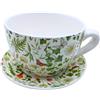 Dekohelden24 Magerite - Vaso da fiori con manico in ceramica, 25 x 23 x 14 cm