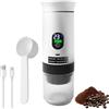 Leikurvo Macchina per caffè espresso portatile, batteria 3 in 1, con display digitale da 20 bar, 80 ml, per caffè macinato NS, macchina da caffè da viaggio, riscaldamento rapido bianco